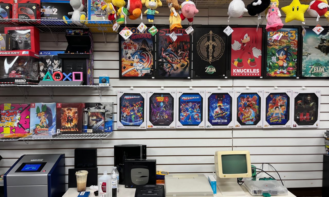 Posters and plush animals based on video games