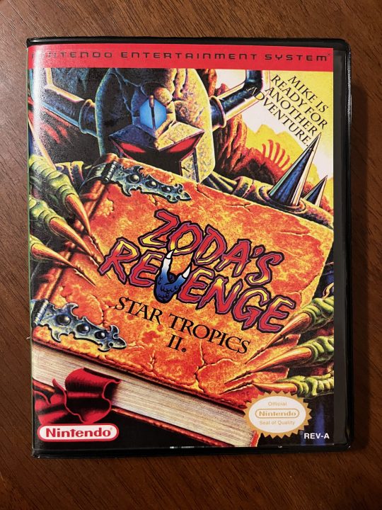 The front of a clamshell with NES artwork