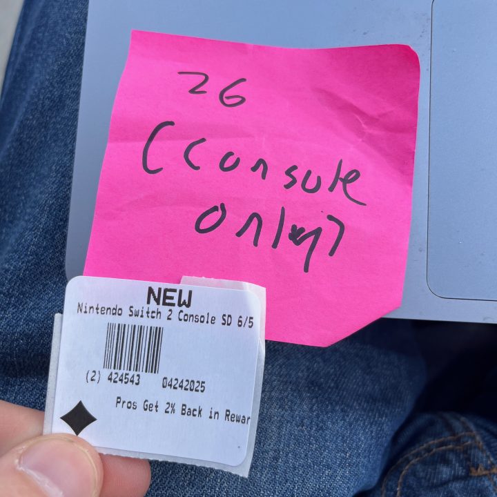 A sticky note that says "26 (Console Only)"